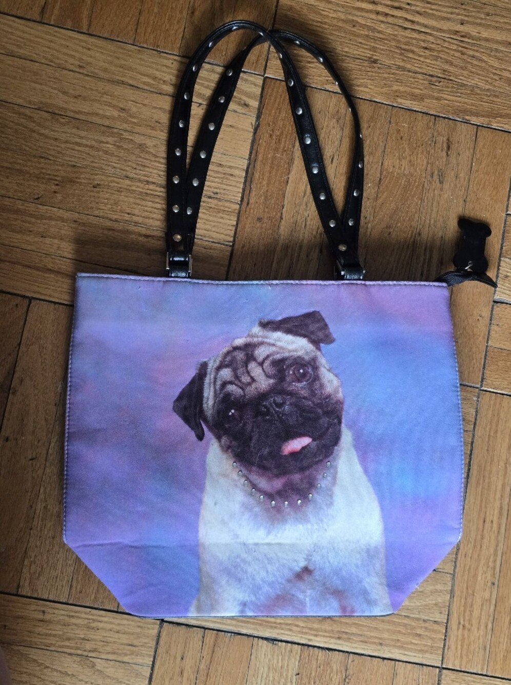 Pug Dog Red Purse Hand Tote Bag